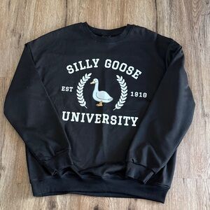 Silly Goose University Black Sweater